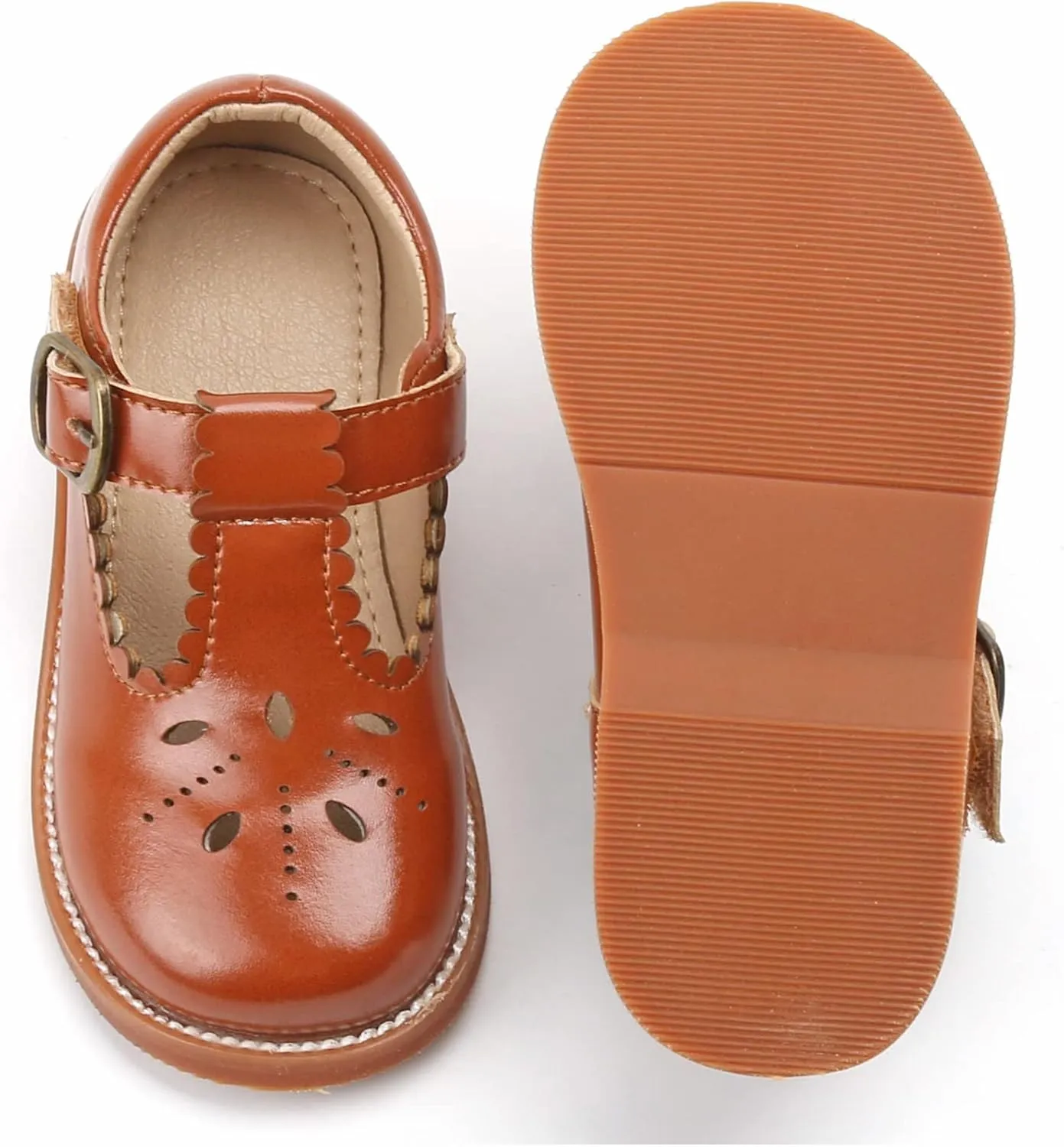 Todder Little Girls Oxford Shoes Mary Jane T-Strap School Uniform Party Dress Flat Shoes