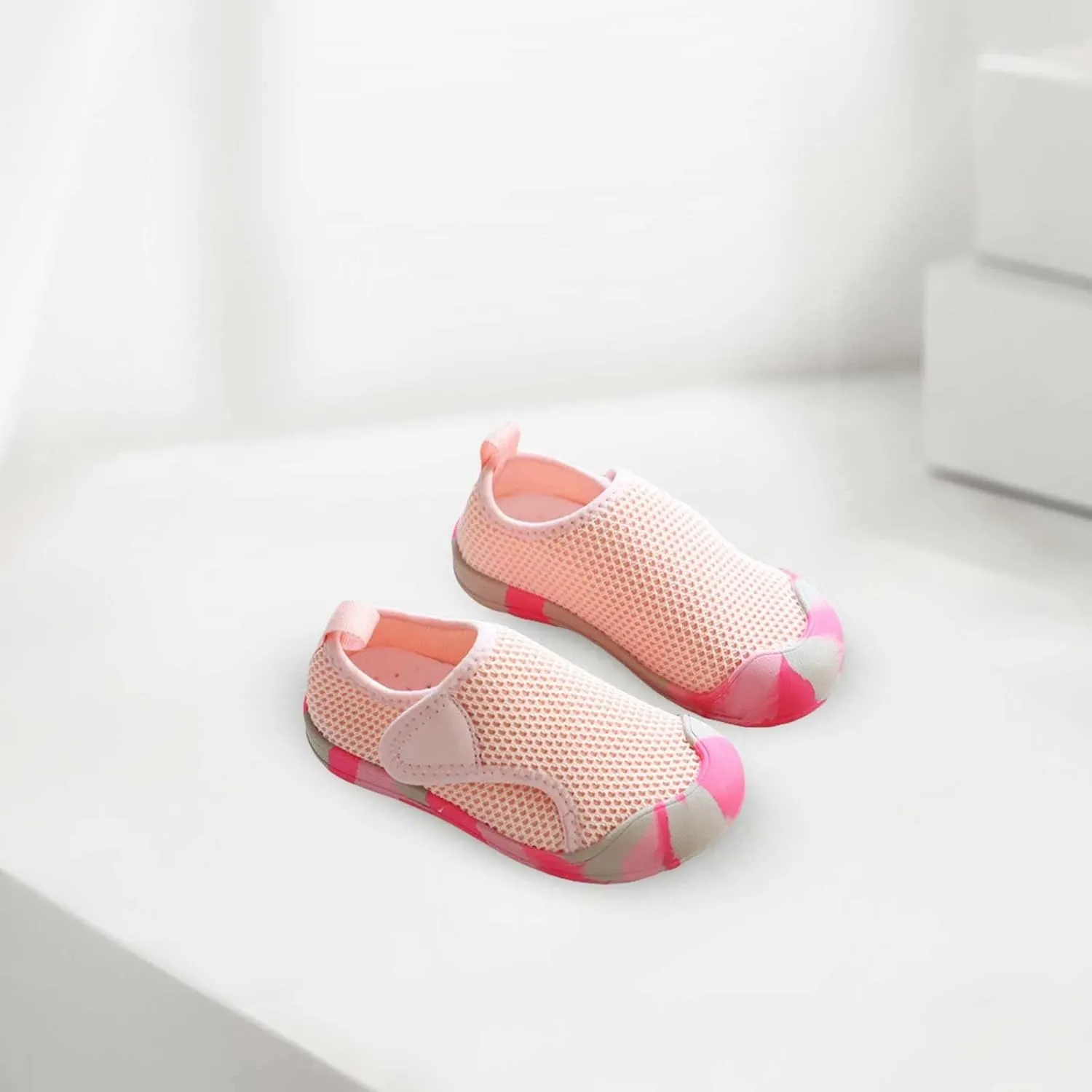 Toddler Baby Boy Girl Shoes Breathable Shoes Baotou Sneakers Mesh Baby Soft Sole Fashion Tie Shoes for Little Girls