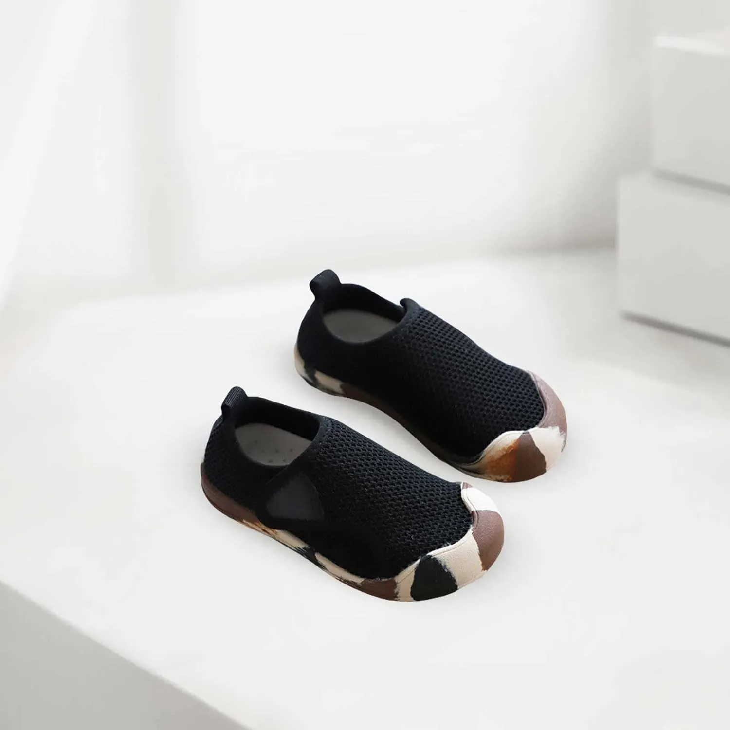 Toddler Baby Boy Girl Shoes Breathable Shoes Baotou Sneakers Mesh Baby Soft Sole Fashion Tie Shoes for Little Girls