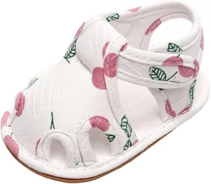 Toddler Baby Boys Girls Sandals Soft Sole Non Slip Toddler Prewalker Crib Floor Shoes Summer Outdoor Walking Shoes (Pink-03#WER, 0Months)