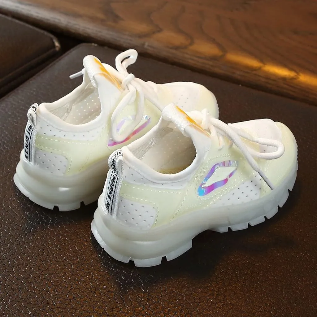Toddler Baby Boys Girls Sneakers Casual LED Light Luminous Comfortable Breathable Slip On Lace Up Sport Shoes