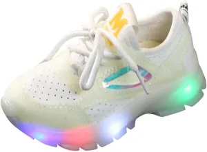 Toddler Baby Boys Girls Sneakers Casual LED Light Luminous Comfortable Breathable Slip On Lace Up Sport Shoes