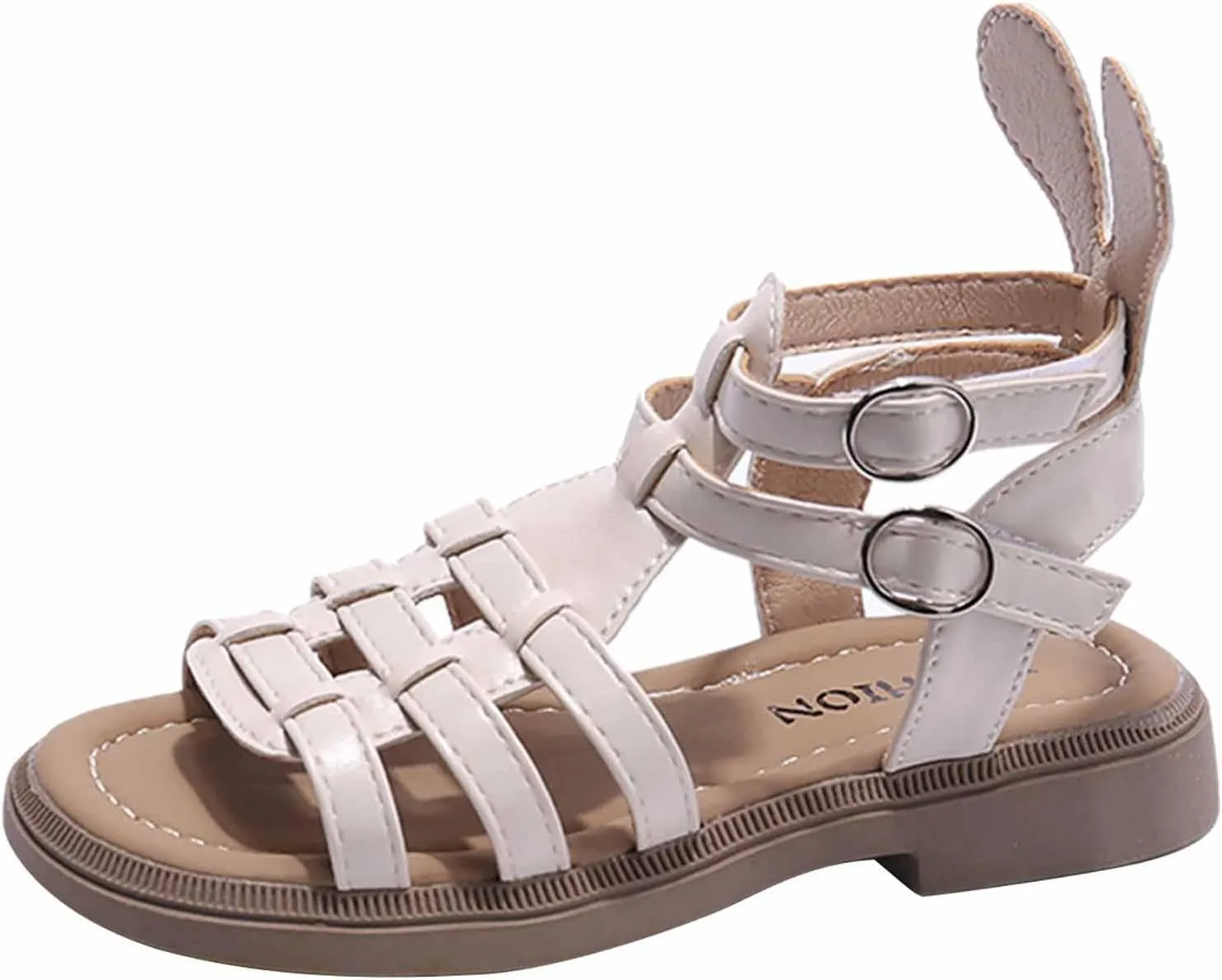 Toddler Baby Girls Sandals Slip On Falts Shoes Cute Weave Hollow Out Non-Slip Soft Sole Beach Sandal Shoe Comfort T-025 Beige 11.5