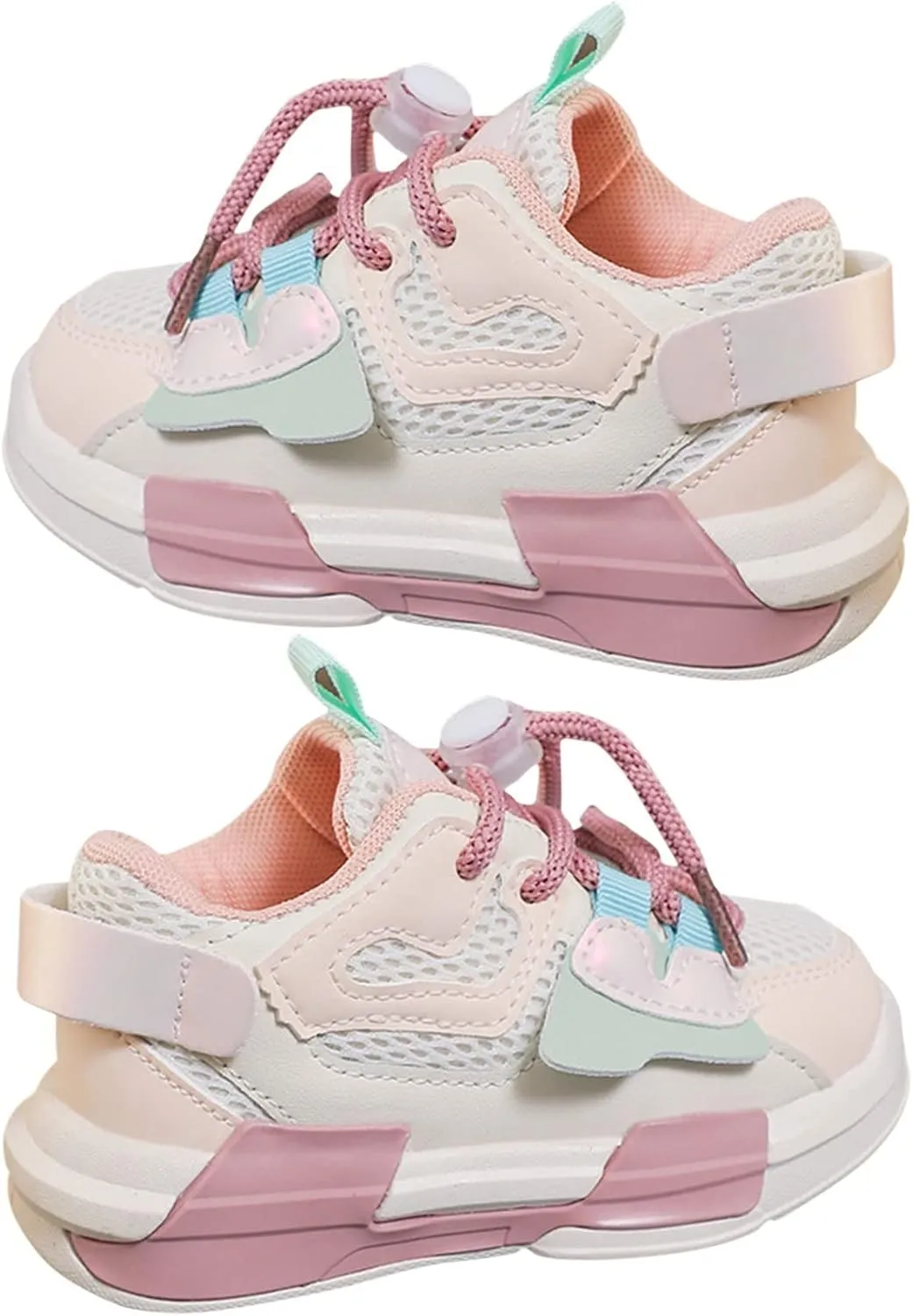 Toddler Boys Girls Lightweight Athletic Shoes Mesh Breathable Walking Sneakers Lace-up Soft Soles Sports Toddlers Babies
