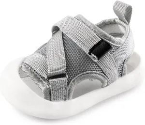Toddler Boys Girls Unisex Baby Summer Sport Sandals Closed Toe Non-Slip Rubber Sole Pool Beach Mesh Sneakers Lightweight Outdoor Water Shoes