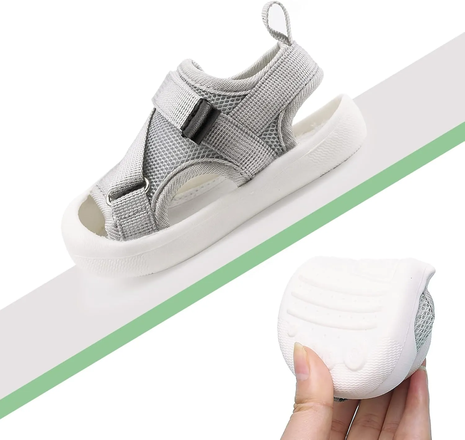 Toddler Boys Girls Unisex Baby Summer Sport Sandals Closed Toe Non-Slip Rubber Sole Pool Beach Mesh Sneakers Lightweight Outdoor Water Shoes