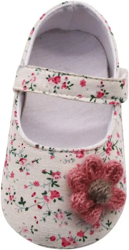 Toddler Casual Shoes Soft Flowers Printing Single Girls Prewalker Sole Baby Shoes Applique Baby Shoes Baby Sneakers