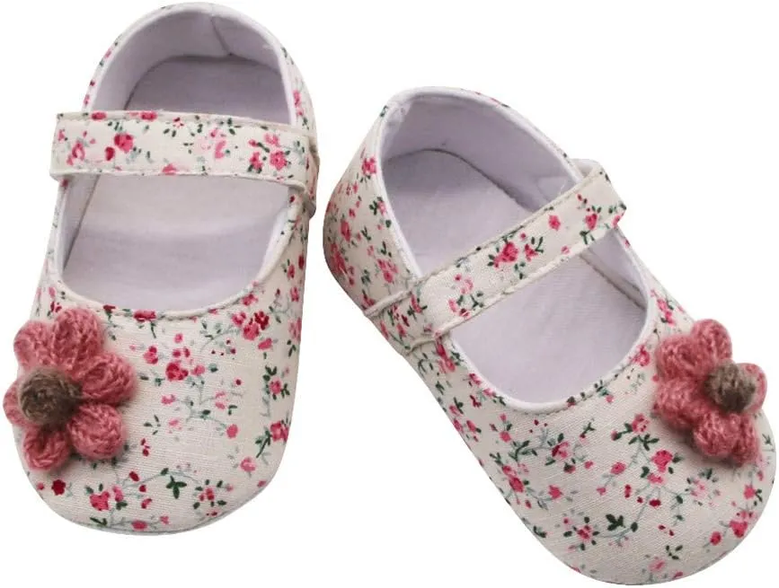 Toddler Casual Shoes Soft Flowers Printing Single Girls Prewalker Sole Baby Shoes Applique Baby Shoes Baby Sneakers
