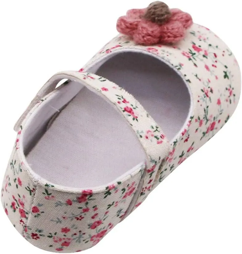 Toddler Casual Shoes Soft Flowers Printing Single Girls Prewalker Sole Baby Shoes Applique Baby Shoes Baby Sneakers