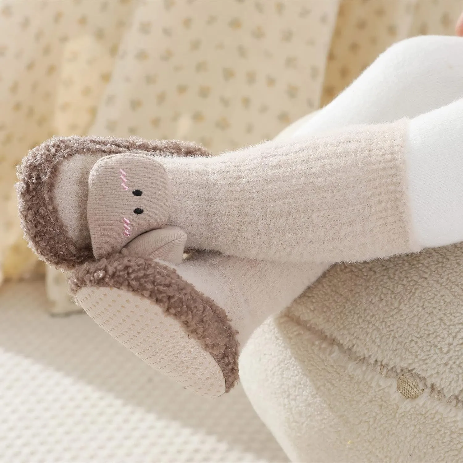 Toddler Cute Cartoon Socks Shoes Boys and Girls Socks Shoes Non Slip Soft Plush Warm Comfortable Shoes Baby Shoes