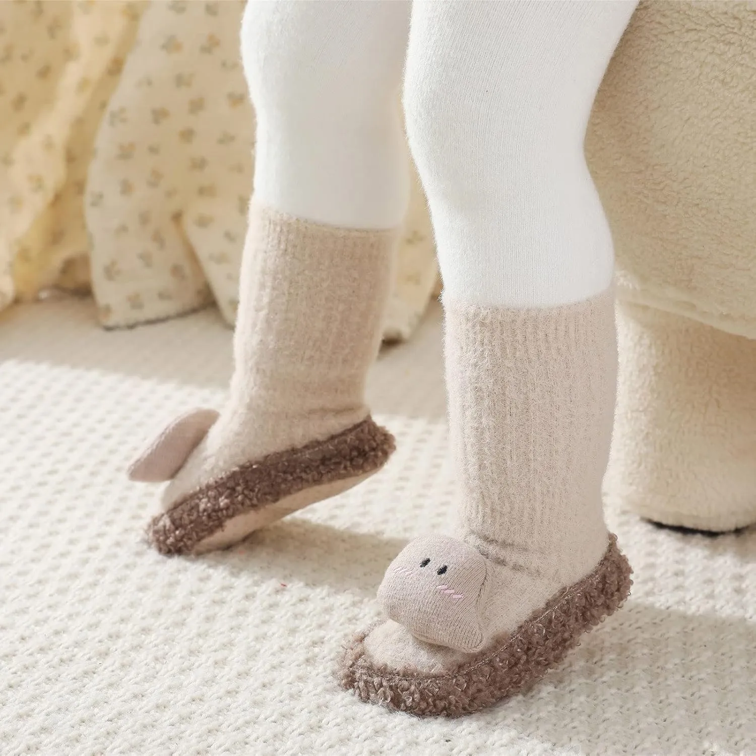 Toddler Cute Cartoon Socks Shoes Boys and Girls Socks Shoes Non Slip Soft Plush Warm Comfortable Shoes Baby Shoes