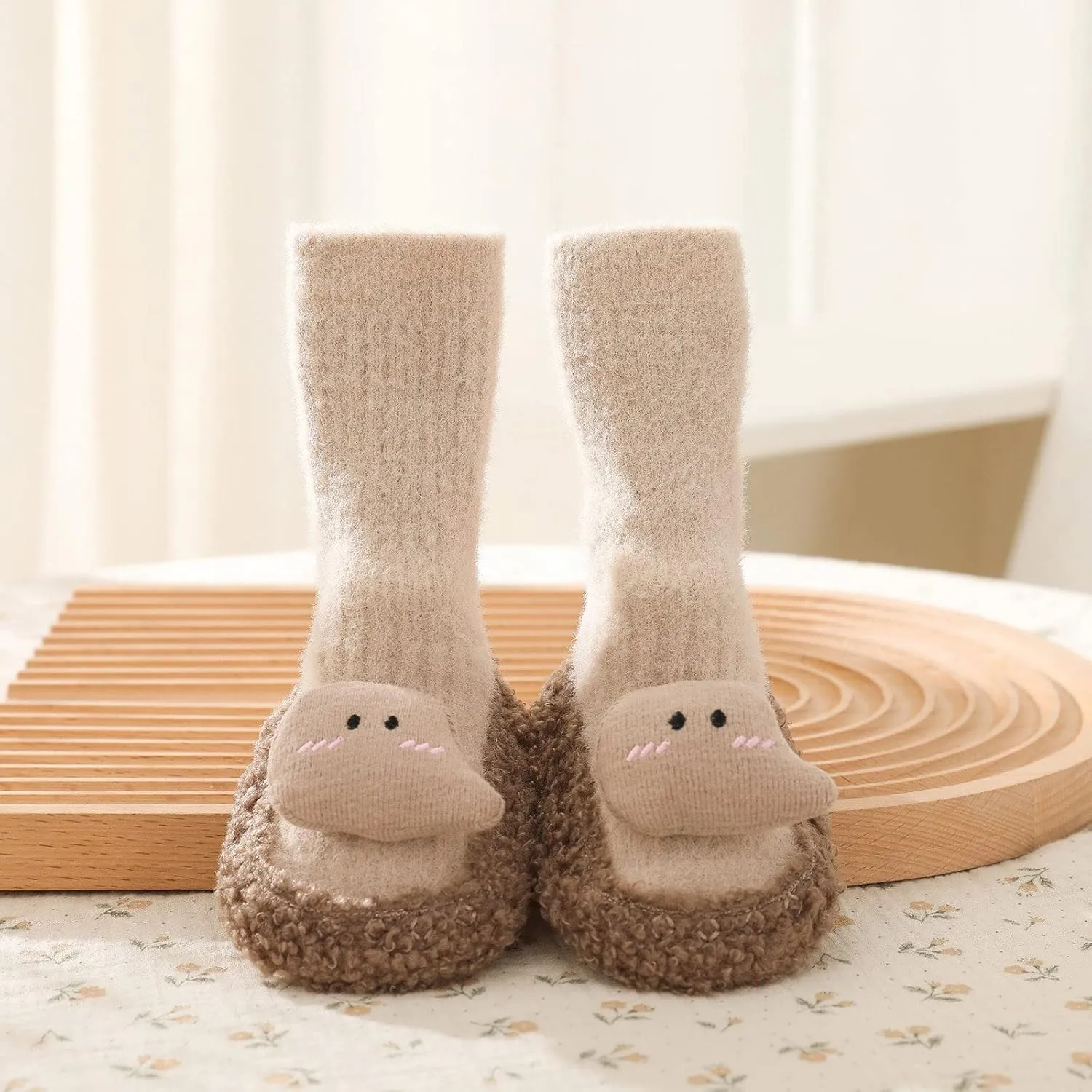 Toddler Cute Cartoon Socks Shoes Boys and Girls Socks Shoes Non Slip Soft Plush Warm Comfortable Shoes Baby Shoes