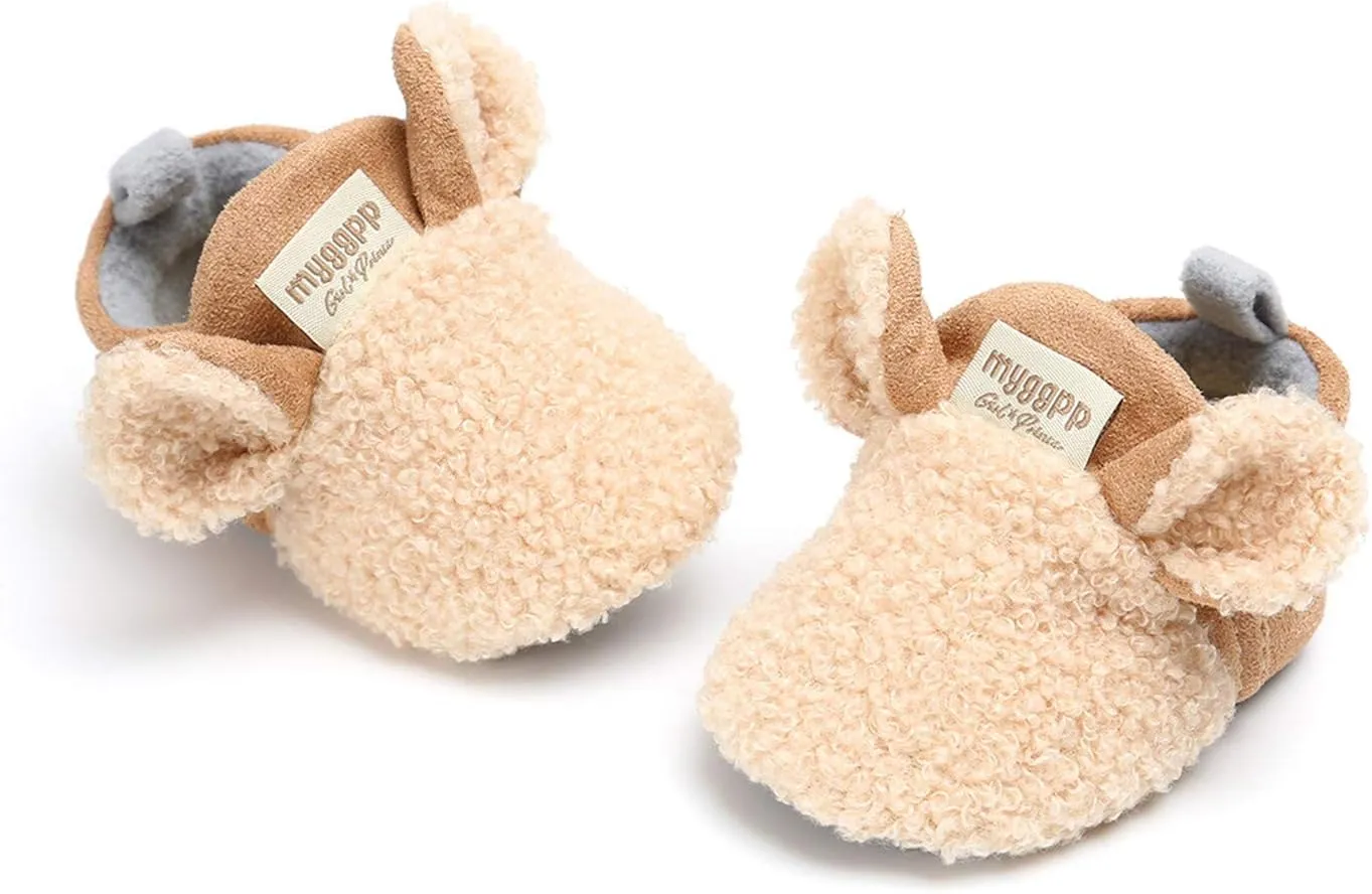 Toddler Cute Slippers Baby Warm Winter Cute Cartoon Animal Shape Shoes 0 to 18 Months Children Soft Sole Slippers
