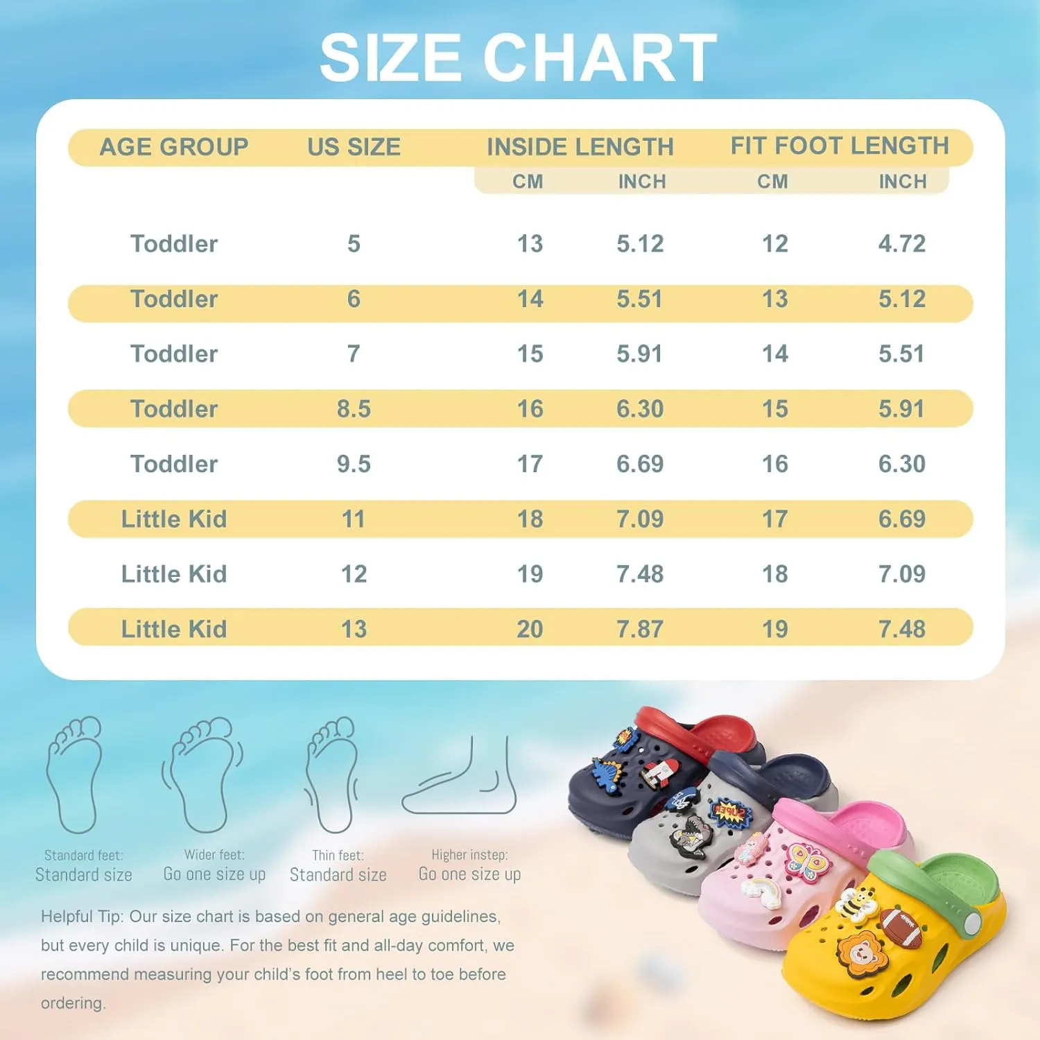 Toddler Garden Clogs Cute Boys Girls Slip On Water Shoes Summer Lightweight Sandals Slides for Outdoor Infant Children Beach Pool Shoes