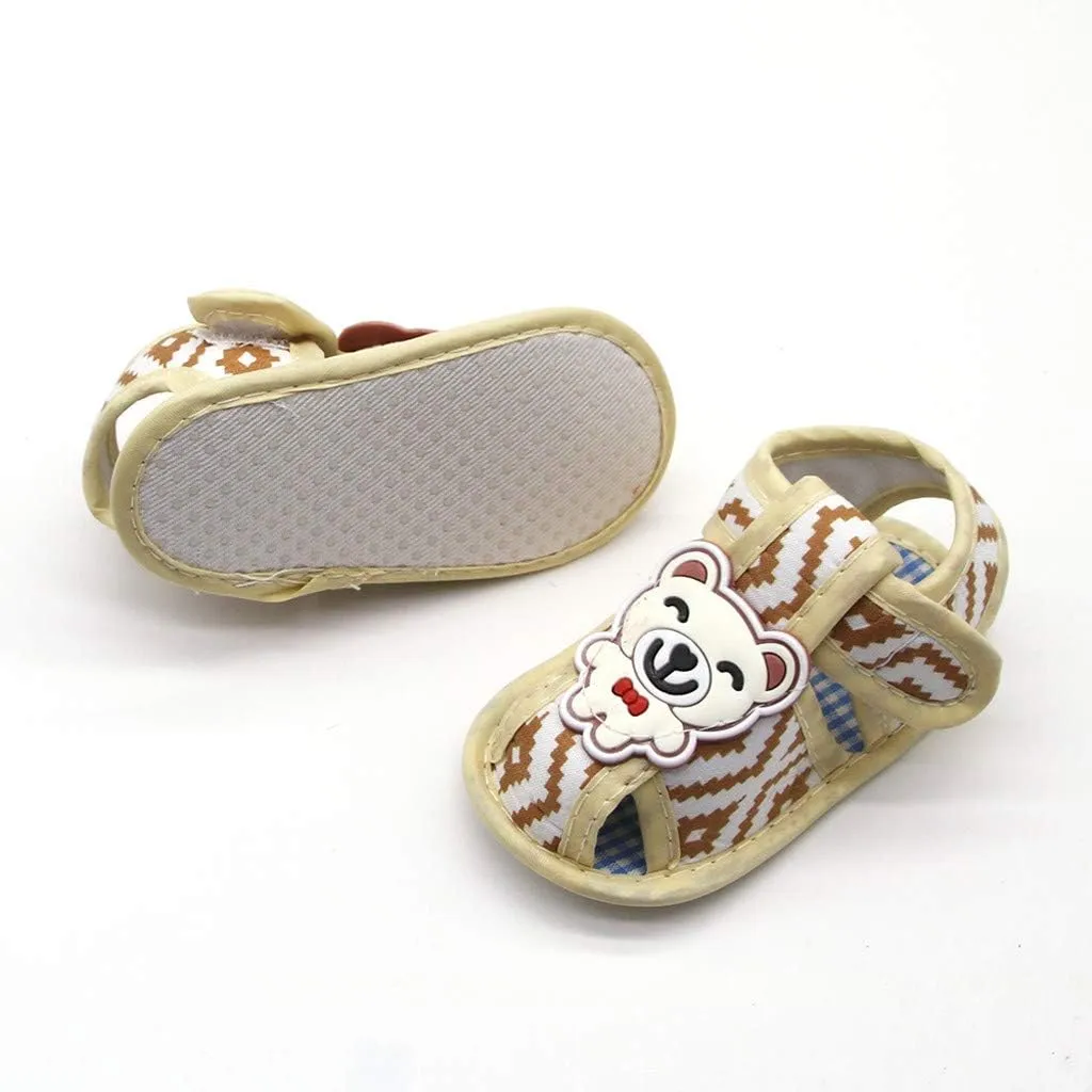 Toddler Girl Walking Sandals Shoes Newborn Baby Girls Printing Cartoon Prewalker Soft Sole Sandals Shoes for Girl