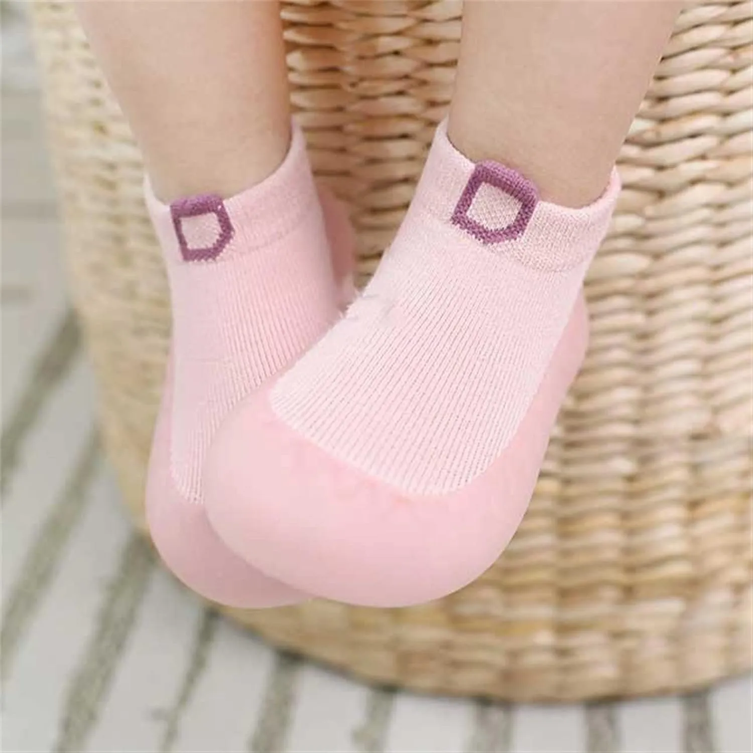Toddler Girls Boys Barefoot Sock Shoes Breathable Soft House Slippers Baby Rubber Sole Indoor Walking Sneakers