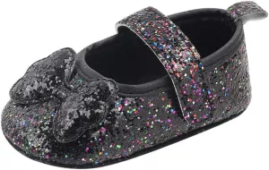 Toddler Girl's Walking Princess Shoes Baby Infant Girls Bow-Knot Soft-Soled Dress Shoes Flower Wedding Party