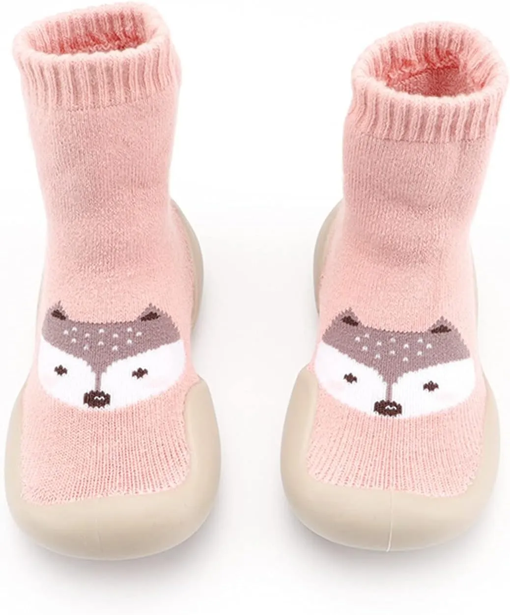 Toddler Indoor Cartoon Soft First Walkers Casual Baby Elastic Socks Shoes Newborn Socks Soft Sole Winter Warm Stay On