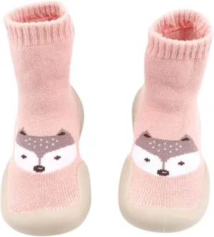 Toddler Indoor Cartoon Soft First Walkers Casual Baby Elastic Socks Shoes Newborn Socks Soft Sole Winter Warm Stay On