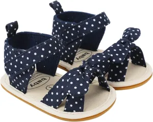 Toddler Kids Infant Girls Dots Prints Bowknot Dots Prints Princress Shoes Soft Sole The Floor Barefoot Non Slip First Walkers Prewalker Shoes Girl Water Shoes Size 6