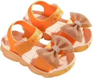 Toddler Kids Infant Girls Soild Bowknot Princress Shoes Soft Sole Non Slip First Walkers Prewalker Beach Kids Strap