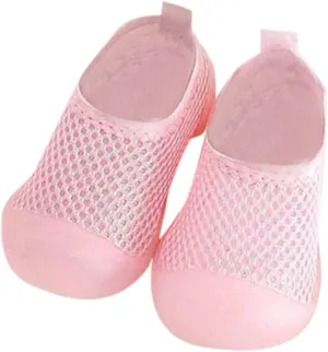 Toddler Kids Infant Newborn Baby Boys Girls Summer Shoes Solid Soft Soles First Walkers Antislip (Pink, 6-12 Months)