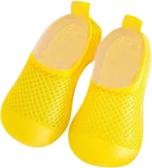 Toddler Kids Infant Newborn Baby Boys Girls Summer Shoes Solid Soft Soles First Walkers Antislip (Yellow, 12-18 Months)