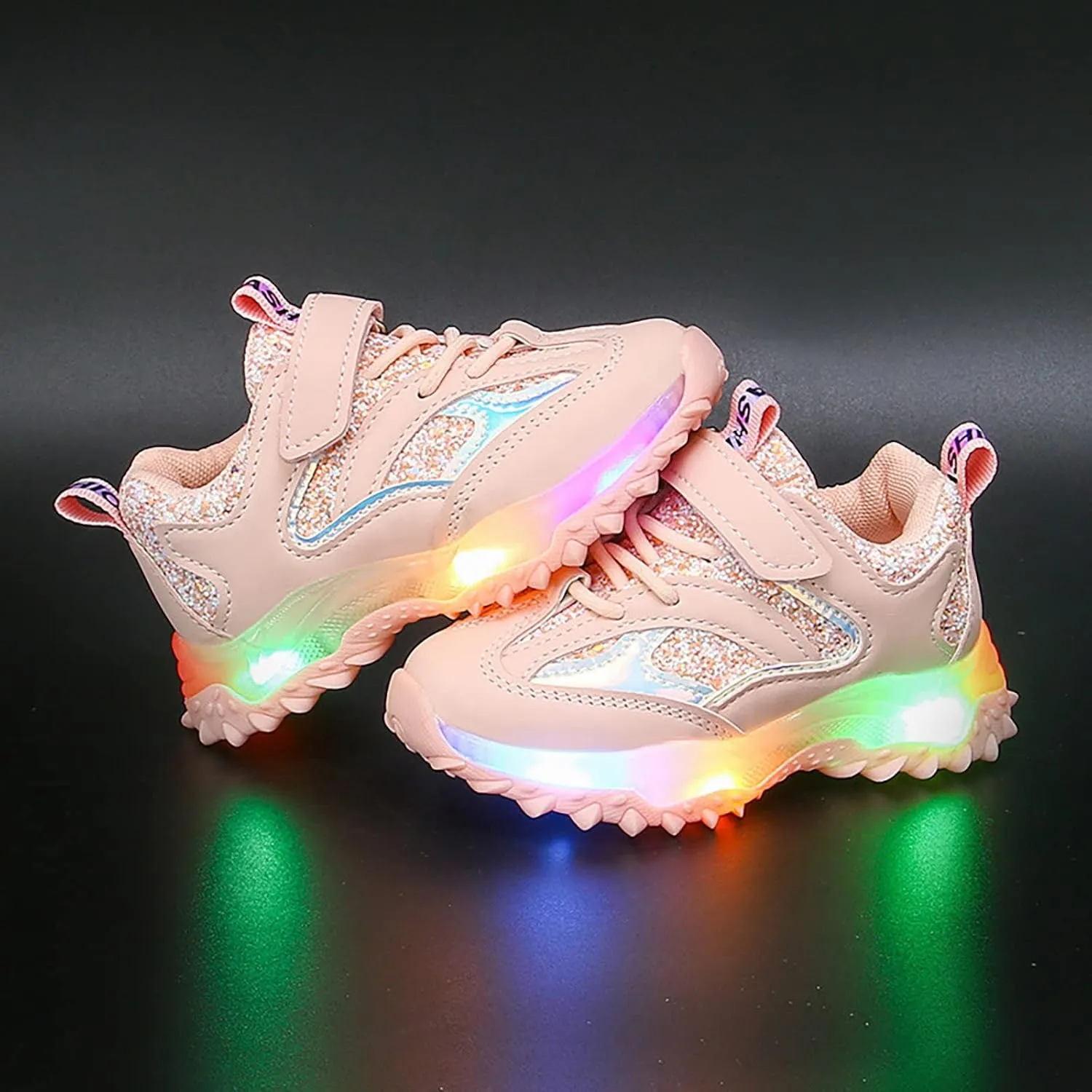 Toddler Sneakers Spring Autumn Non Slip Soft Sole Baby Toddler LED Flashing Lights Shoes Boys Walking Shoes for Kids