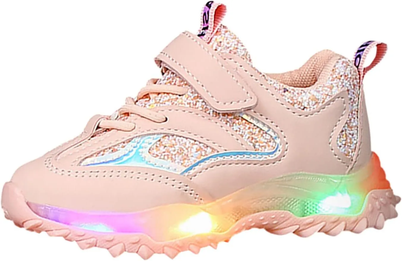 Toddler Sneakers Spring Autumn Non Slip Soft Sole Baby Toddler LED Flashing Lights Shoes Boys Walking Shoes for Kids