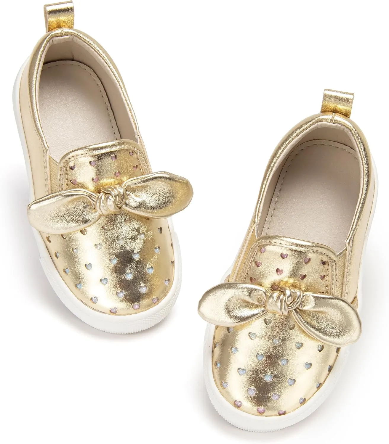 Toddler/Little Girls Sneakers-Slip On Glitter Sports Shoes for Running Walking
