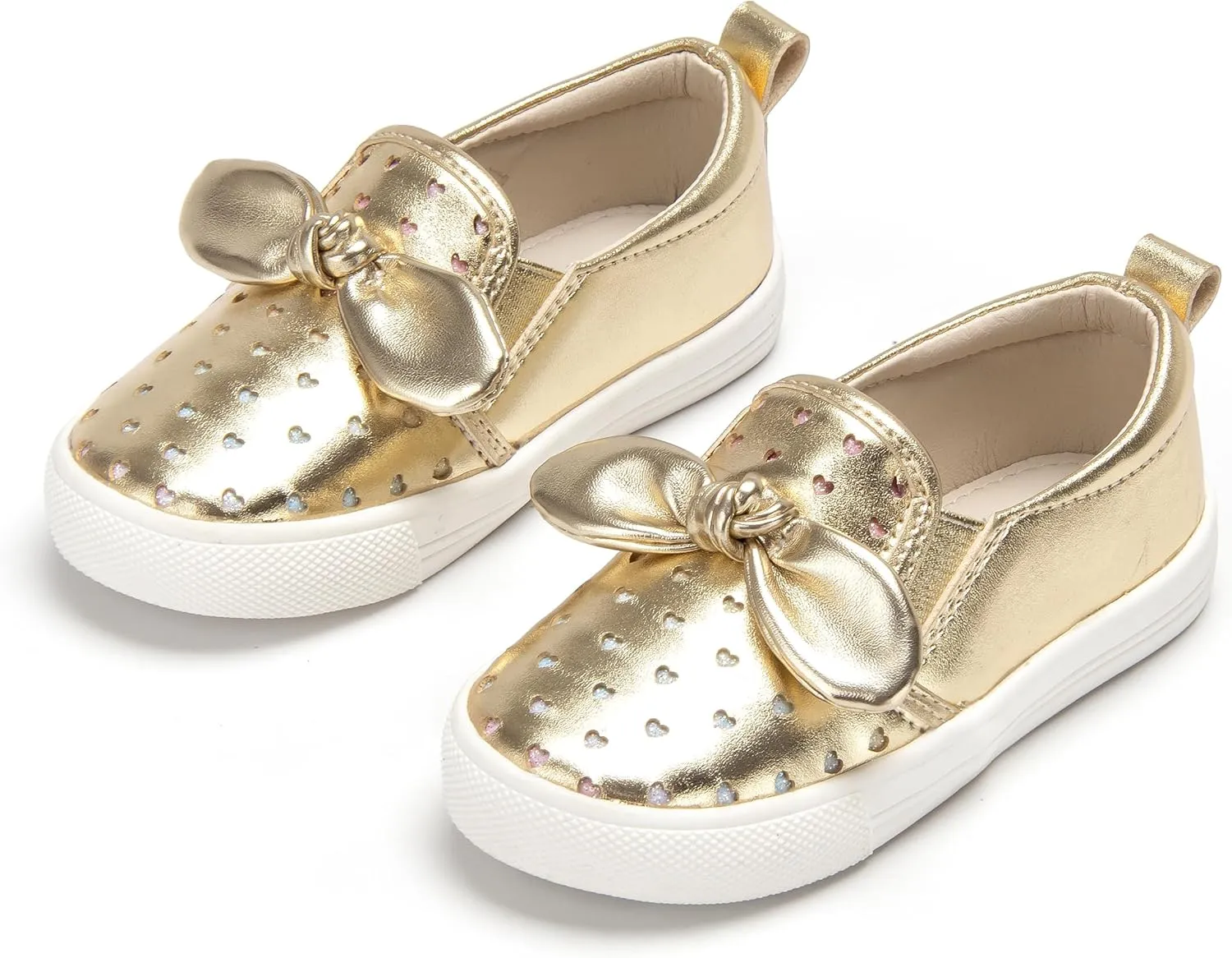 Toddler/Little Girls Sneakers-Slip On Glitter Sports Shoes for Running Walking