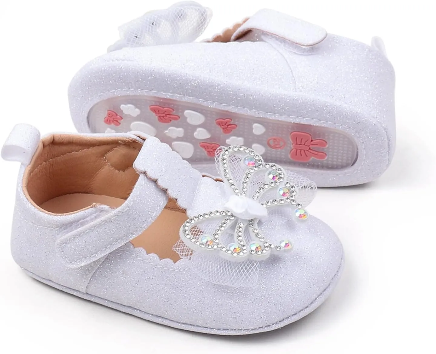 Toddlers Newborn Baby Girls Mary Jane Dress Shoes Infant Bowknot Soft Sole Baptism Christening Shoes Wedding