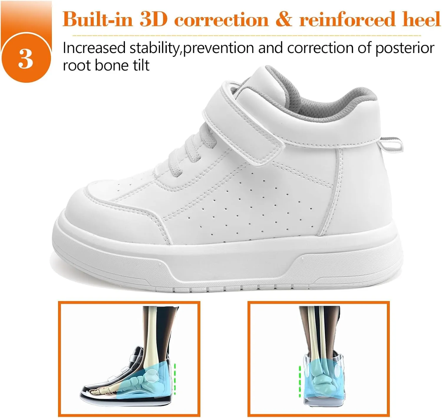 Toddlers Orthopedic Corrective AFO Thick Sole Shoes with Ankle and Arch Support for Girls and Boys