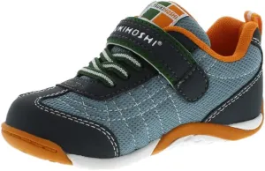TSUKIHOSHI 1521 KAZ Strap-Closure Machine-Washable Child Sneaker Shoe with Wide Toe Box and Slip-Resistant, Non-Marking Outsole - For Toddlers and Little Kids, Ages 1-8