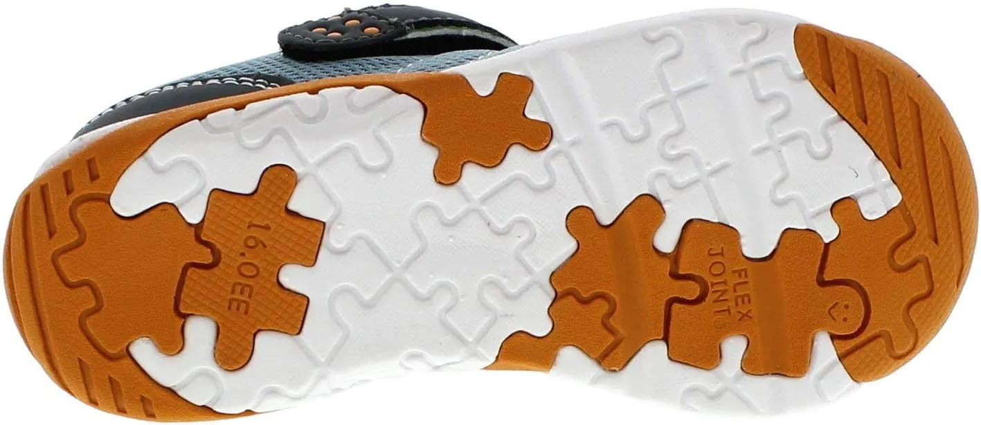 TSUKIHOSHI 1521 KAZ Strap-Closure Machine-Washable Child Sneaker Shoe with Wide Toe Box and Slip-Resistant, Non-Marking Outsole - For Toddlers and Little Kids, Ages 1-8