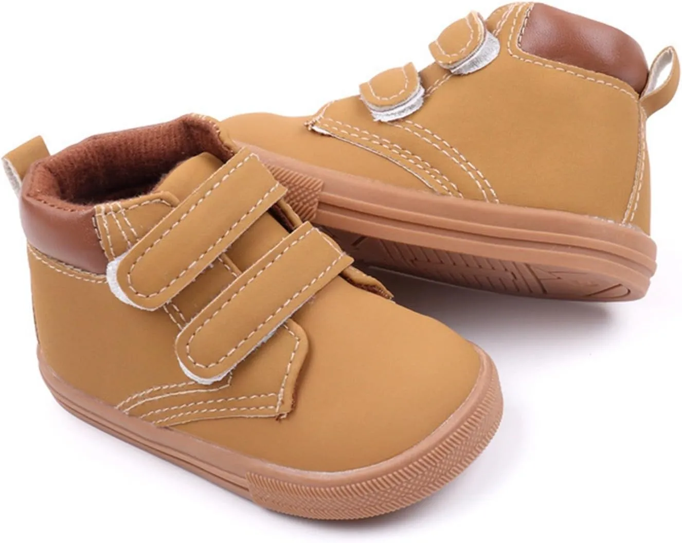Unisex Baby Girls Boys High-Top Ankle Sneakers Soft Rubber Sole Infant Toddler Cowboy xford First Walking Shoes