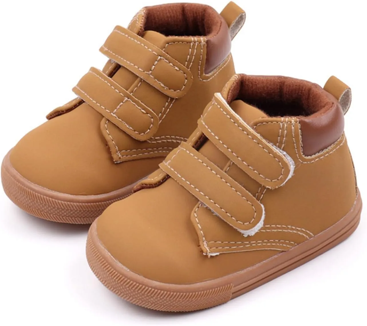 Unisex Baby Girls Boys High-Top Ankle Sneakers Soft Rubber Sole Infant Toddler Cowboy xford First Walking Shoes
