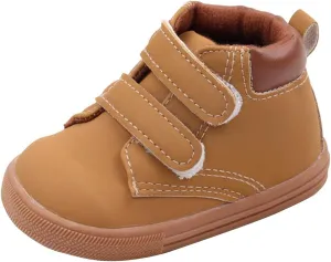 Unisex Baby Girls Boys High-Top Ankle Sneakers Soft Rubber Sole Infant Toddler Cowboy xford First Walking Shoes