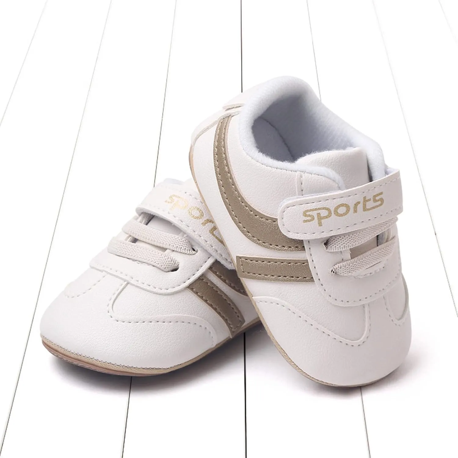 Unisex Baby Leather Sneakers Infant Boys Girls Non-Slip Soft Rubber Sole Lightweight Platform First Walking Shoes Toddler Toddler