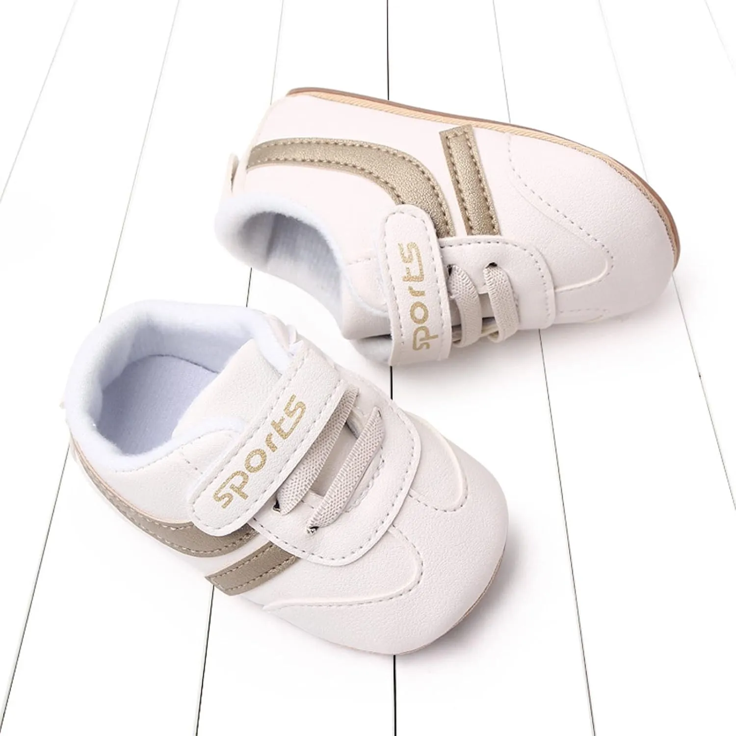 Unisex Baby Leather Sneakers Infant Boys Girls Non-Slip Soft Rubber Sole Lightweight Platform First Walking Shoes Toddler Toddler