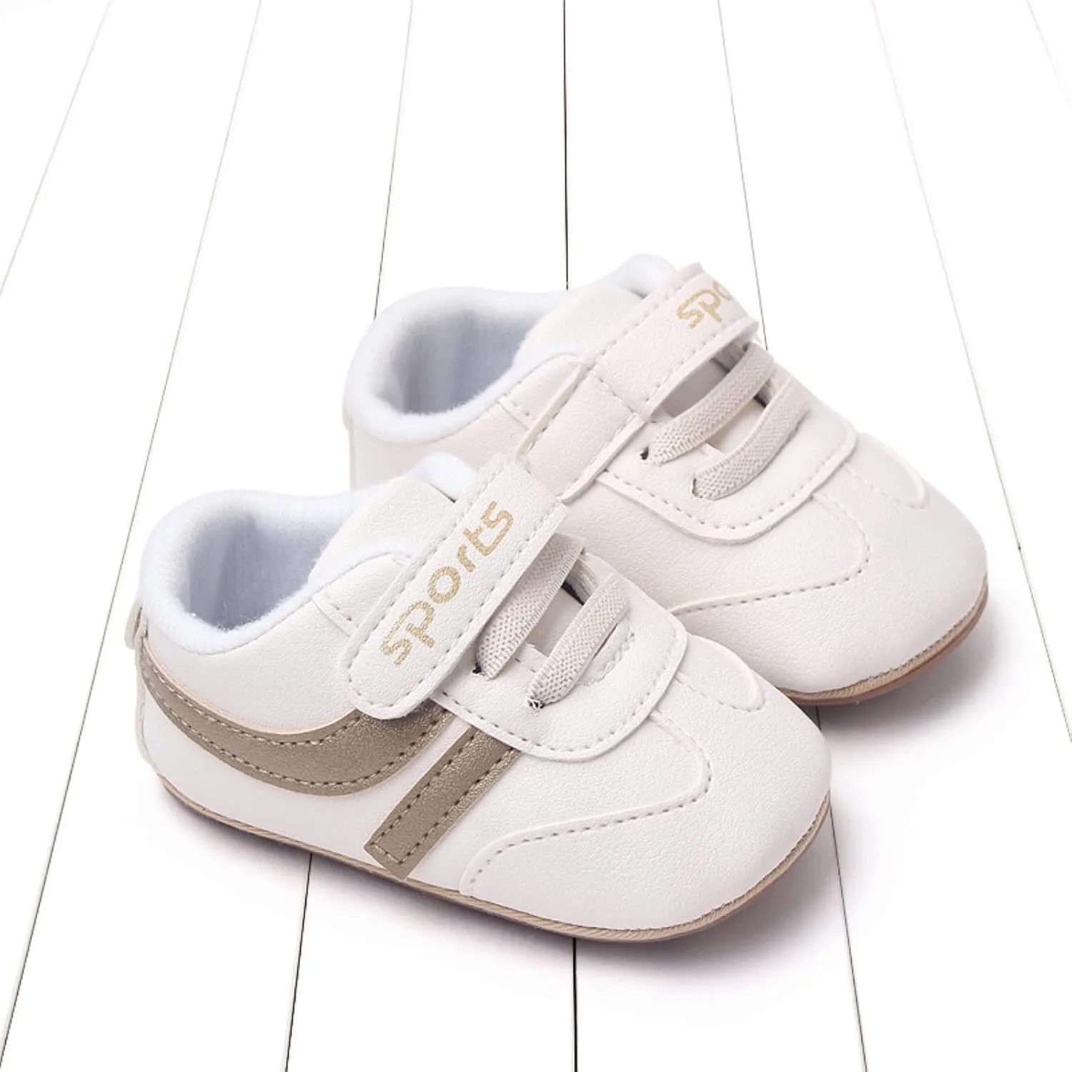 Unisex Baby Leather Sneakers Infant Boys Girls Non-Slip Soft Rubber Sole Lightweight Platform First Walking Shoes Toddler Toddler