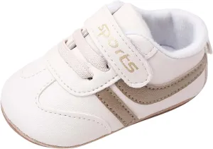 Unisex Baby Leather Sneakers Infant Boys Girls Non-Slip Soft Rubber Sole Lightweight Platform First Walking Shoes Toddler Toddler