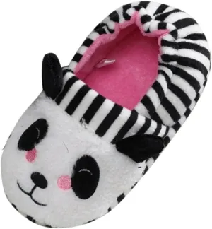 Unisex Kids Soft Sole Slippers Toddler Infant Kids Baby Warm Shoes Boys Girls Cute Cartoon Panda (Black, 2-2.5 Years)