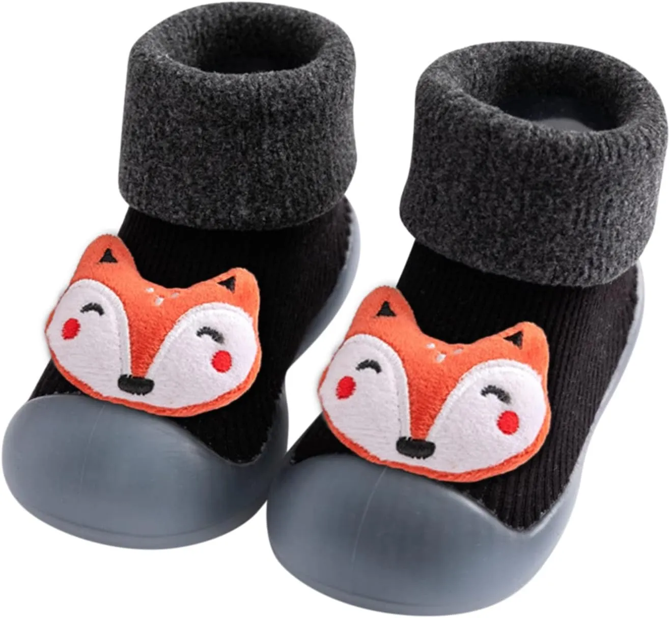 Walking Shoes Stocking Soft Slipper Toddler Rubber Girls Baby Shoes Socks Knit Boys Warm Sole Kids Non-Slip Rubber Sole