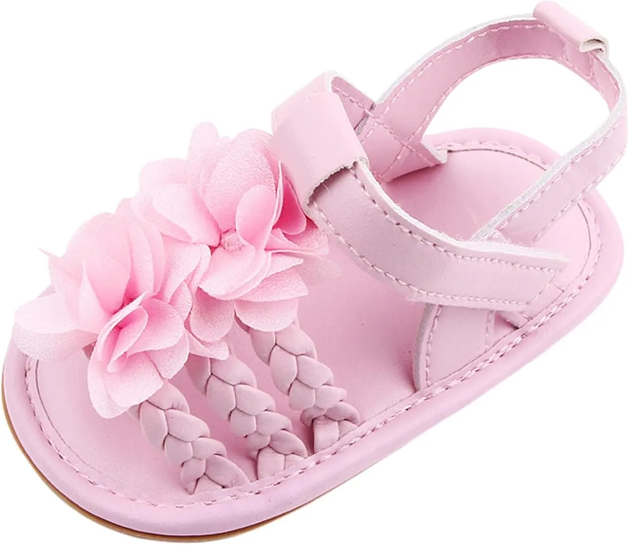 Walking Soft Non-Slip Sandals Baby Rubber Shoes Flat Boys Girls Sole Bow Summer Baby Shoes Toddler Girl Dress Shoes