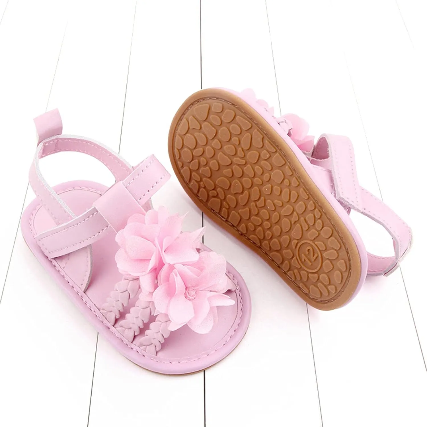 Walking Soft Non-Slip Sandals Baby Rubber Shoes Flat Boys Girls Sole Bow Summer Baby Shoes Toddler Girl Dress Shoes