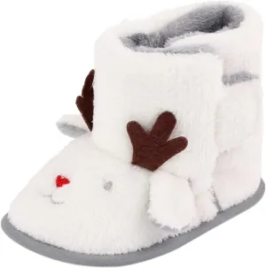 Warm Rain Boots for Toddler Warm Winter Baby Shoes Deer Shape Christmas Baby Shoes Baby Soft Sole Boys Girls Cute Shoes