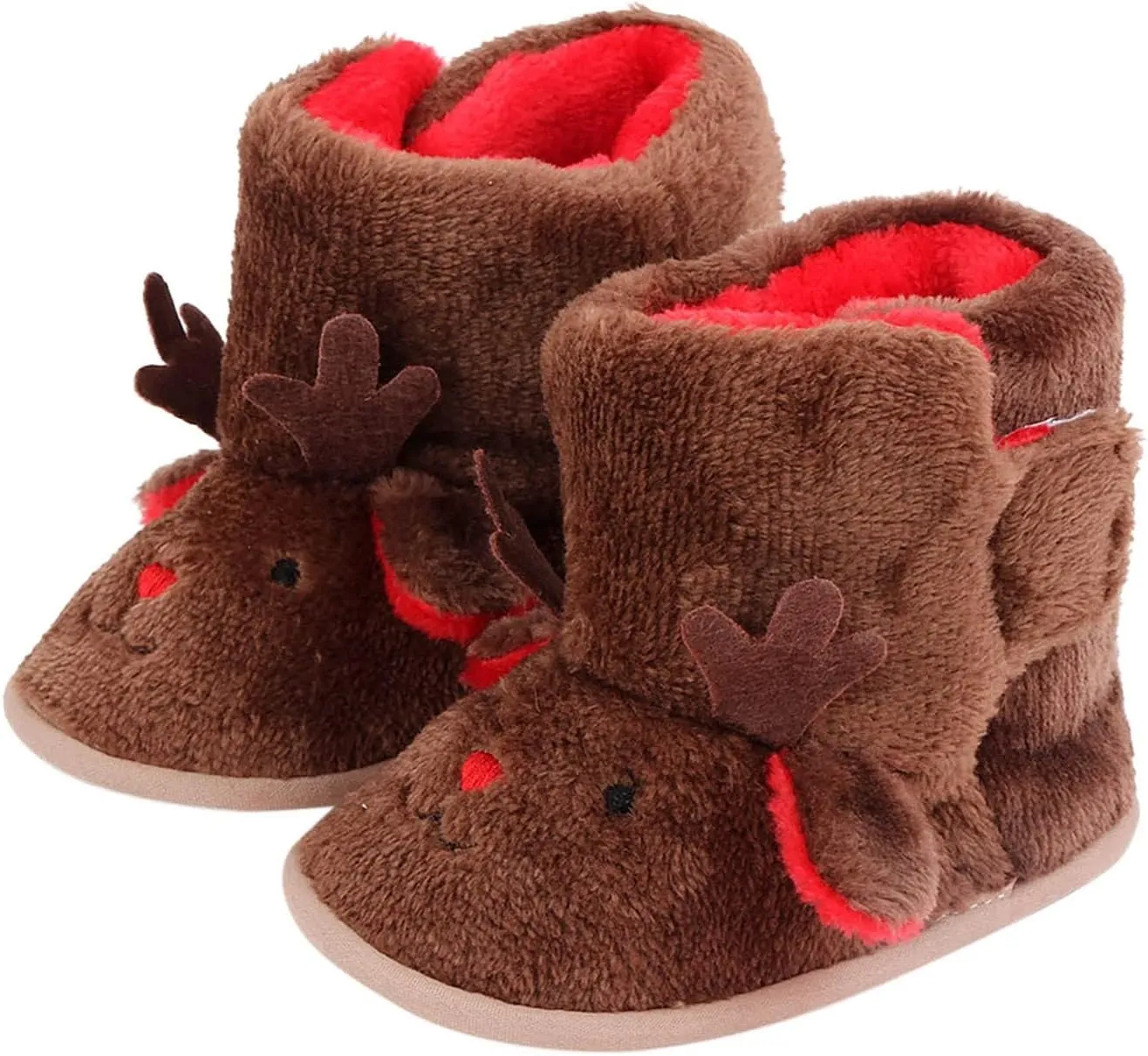 Warm Rain Boots for Toddler Warm Winter Baby Shoes Deer Shape Christmas Baby Shoes Baby Soft Sole Boys Girls Cute Shoes