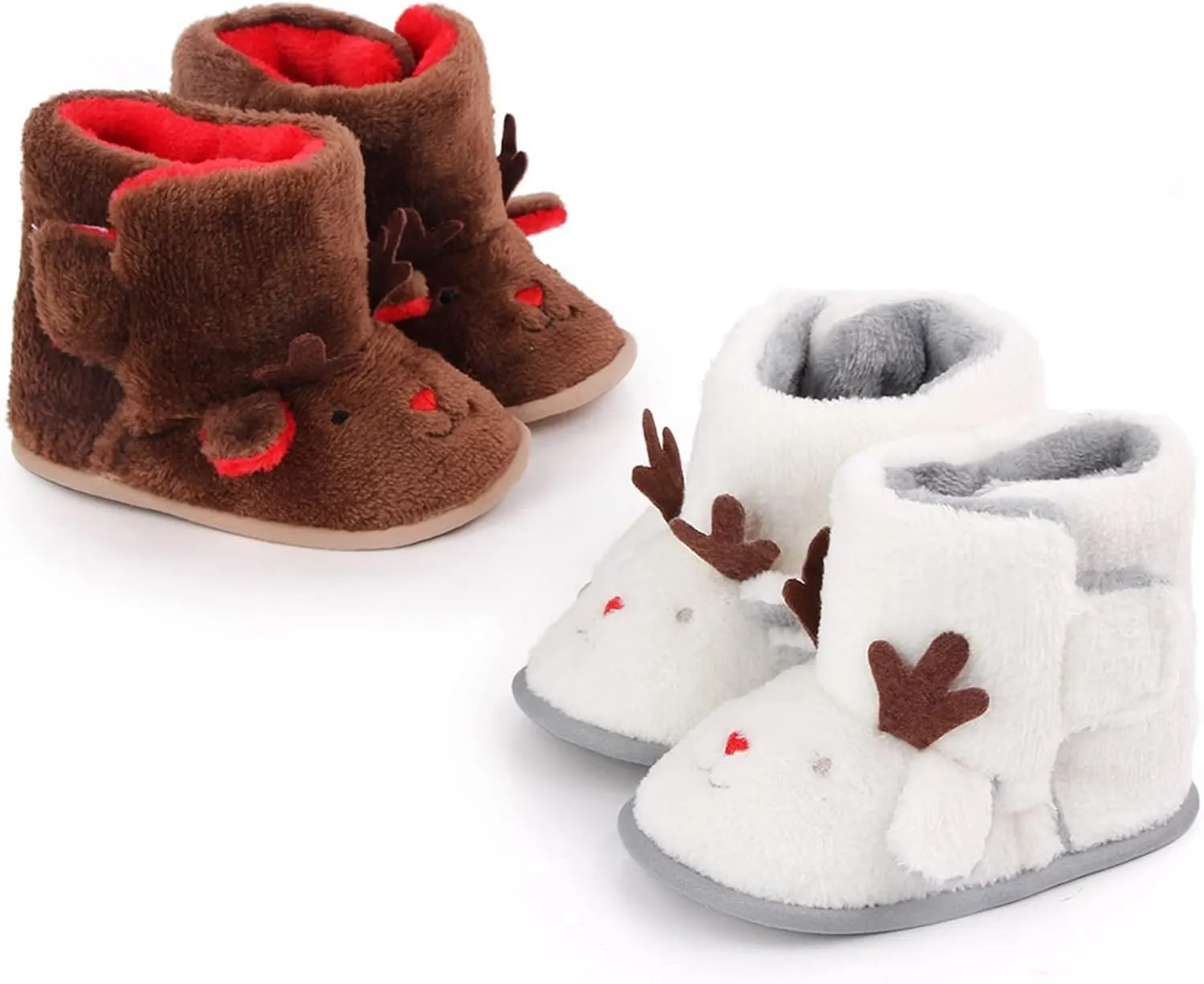 Warm Rain Boots for Toddler Warm Winter Baby Shoes Deer Shape Christmas Baby Shoes Baby Soft Sole Boys Girls Cute Shoes