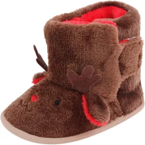 Warm Rain Boots for Toddler Warm Winter Baby Shoes Deer Shape Christmas Baby Shoes Baby Soft Sole Boys Girls Cute Shoes